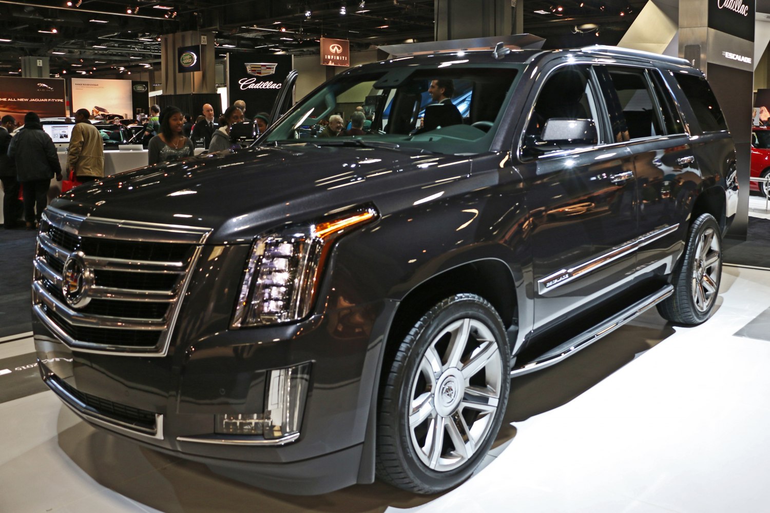 Vertical LED headlights and chrome grille of a luxury SUV