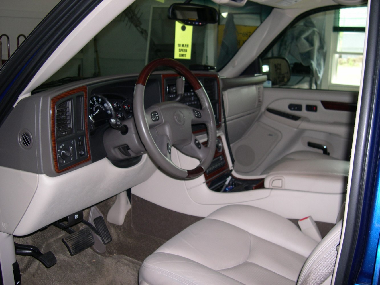 Luxury interior with leather seating and wood trim accents