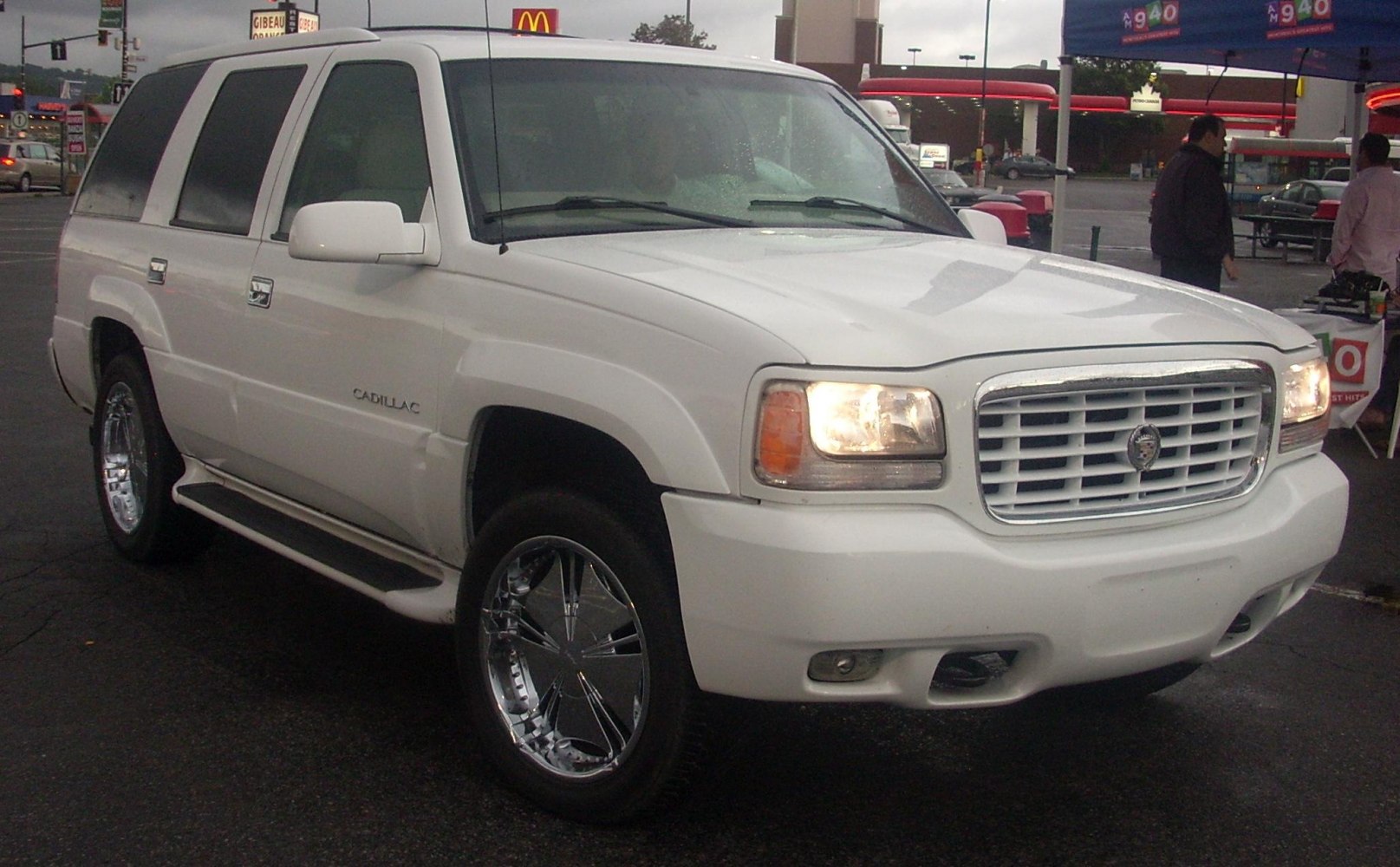 Front view of SUV with distinct grille and headlights