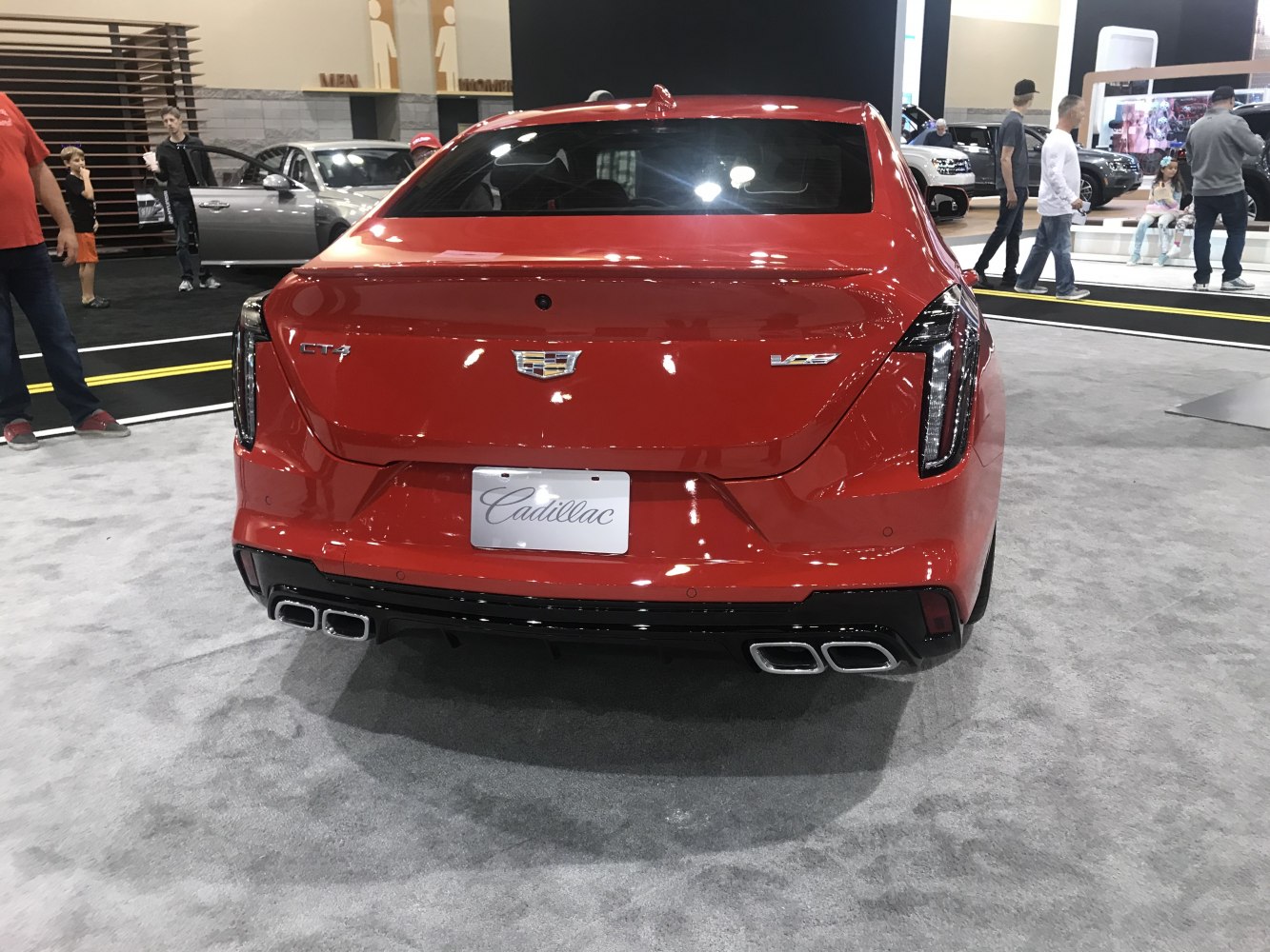 Rear view with vertical LED tail lights and quad rectangular exhaust tips