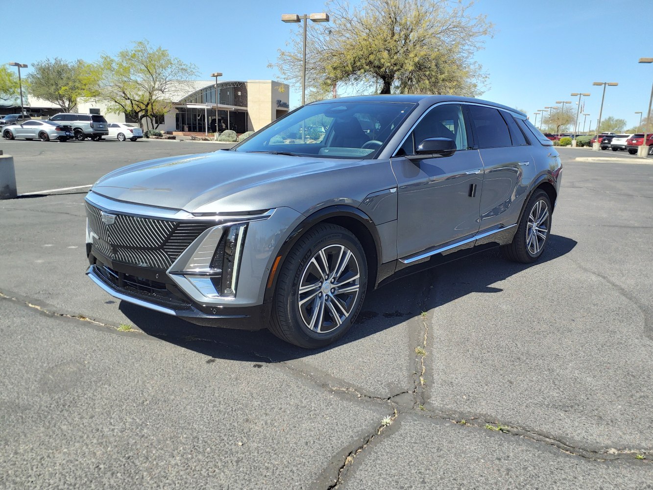 Modern SUV with vertical LED headlights and bold front grille