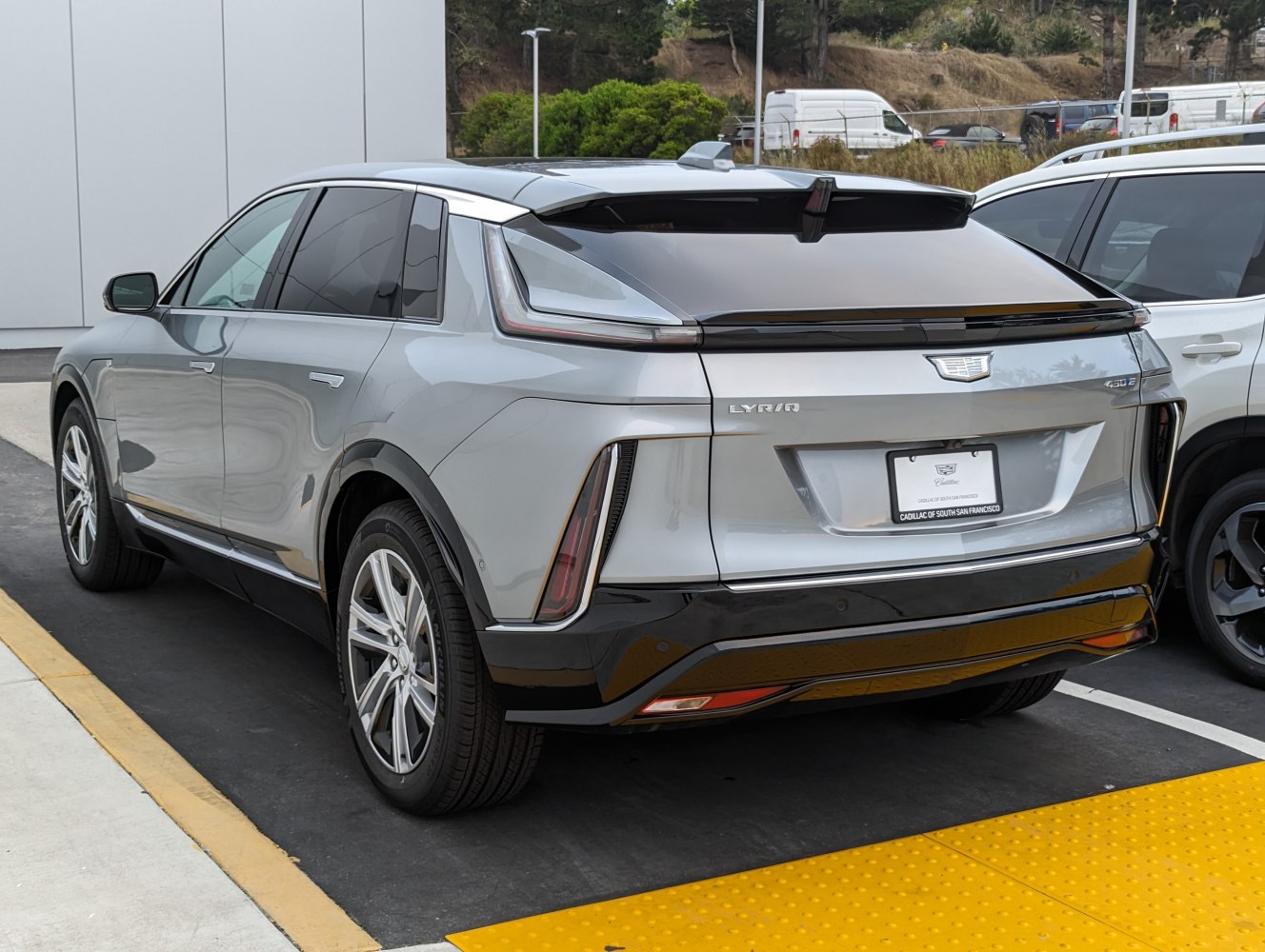 Sleek rear design with distinctive LED tail lights and futuristic styling