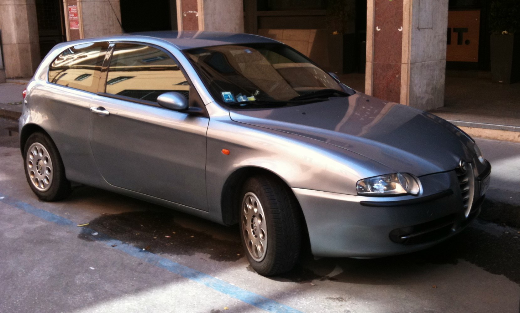 Compact hatchback, 3-door profile, sleek front side view