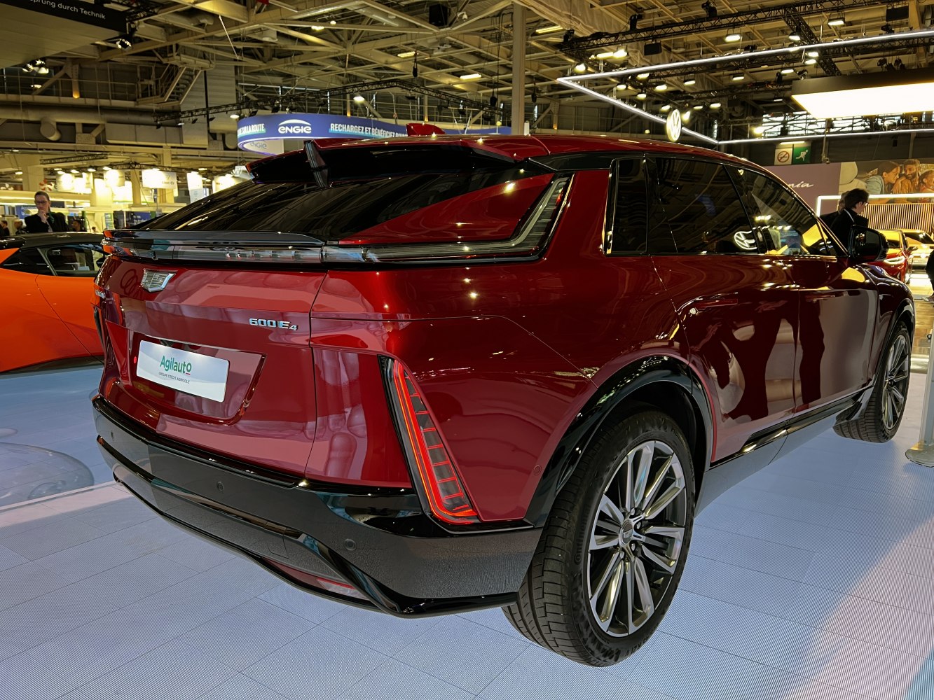 Sleek electric SUV rear with distinctive LED taillights and aerodynamic styling