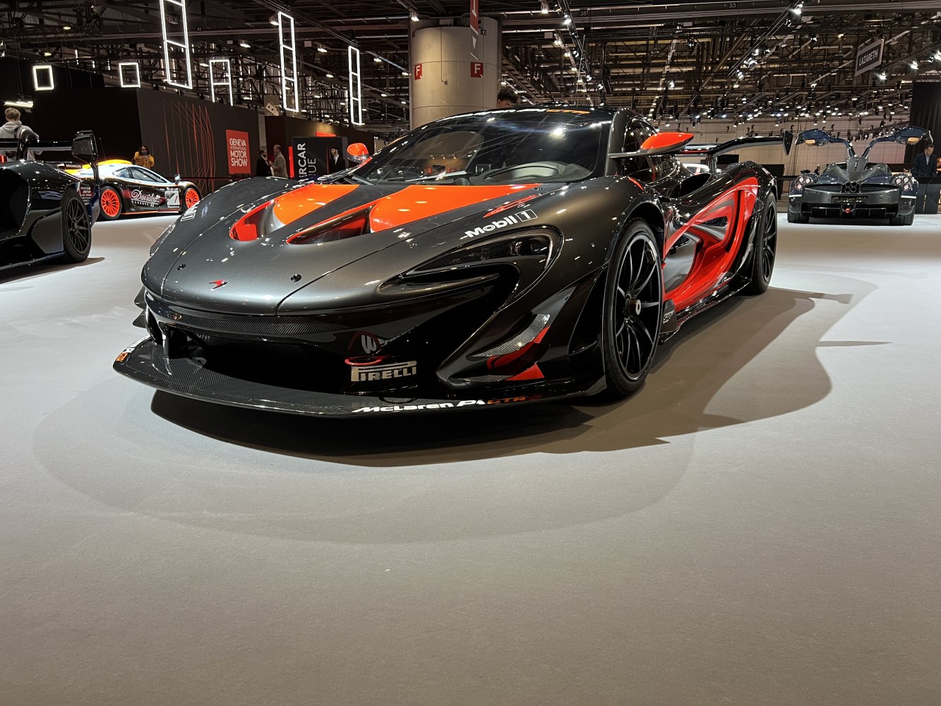 High-performance racing supercar with aerodynamic front and carbon fiber details.