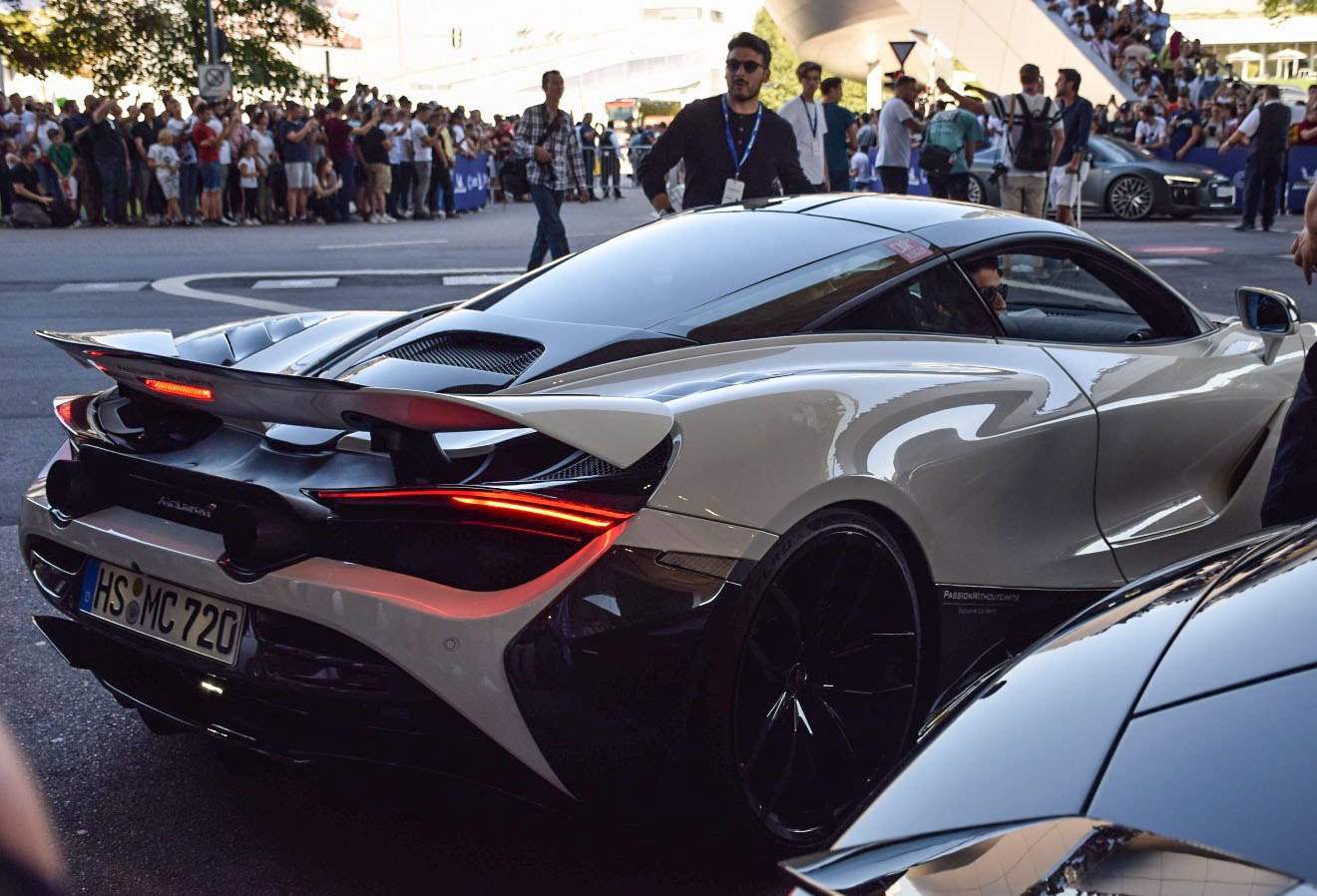 Rear view featuring spoiler and LED tail lights