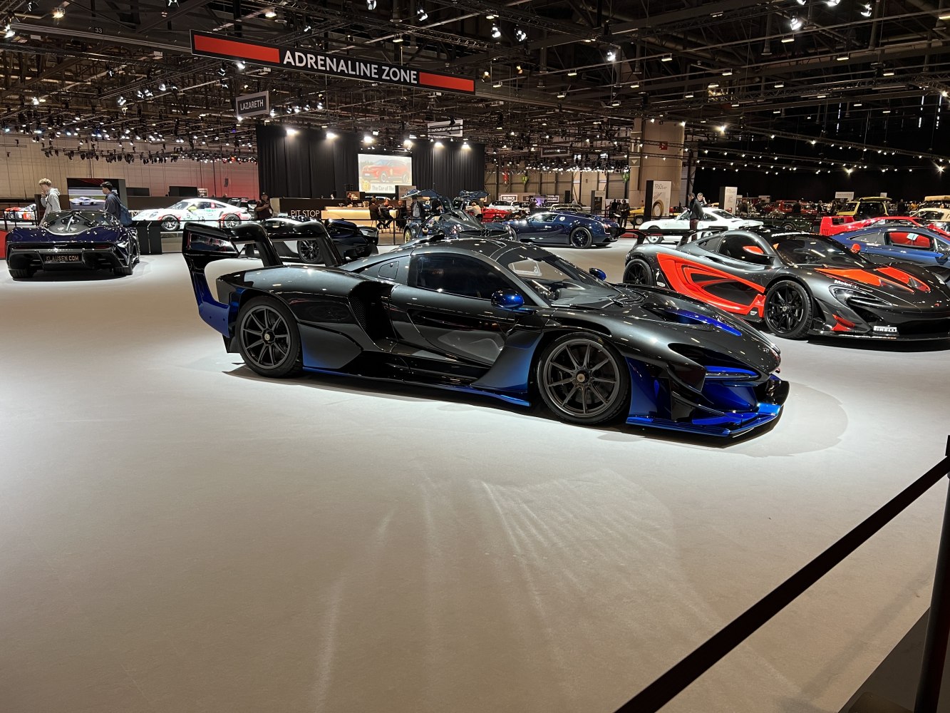 Aerodynamic racing hypercar with large rear wing and aggressive styling