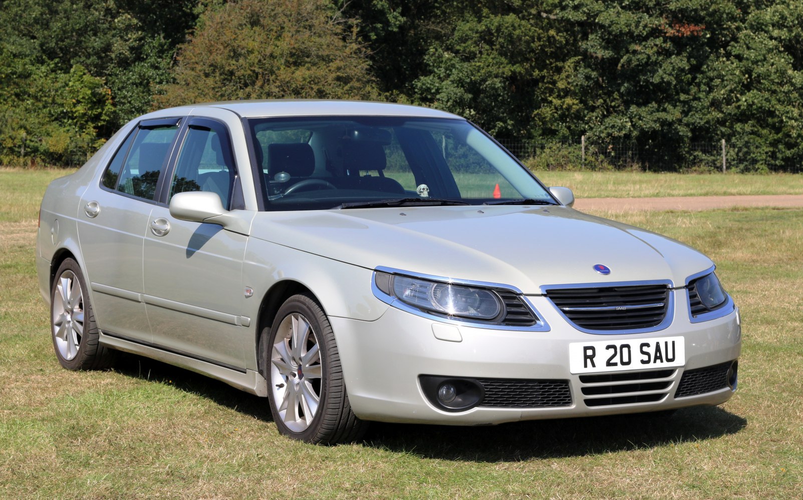 Front grille with integrated headlights and aerodynamic front end.