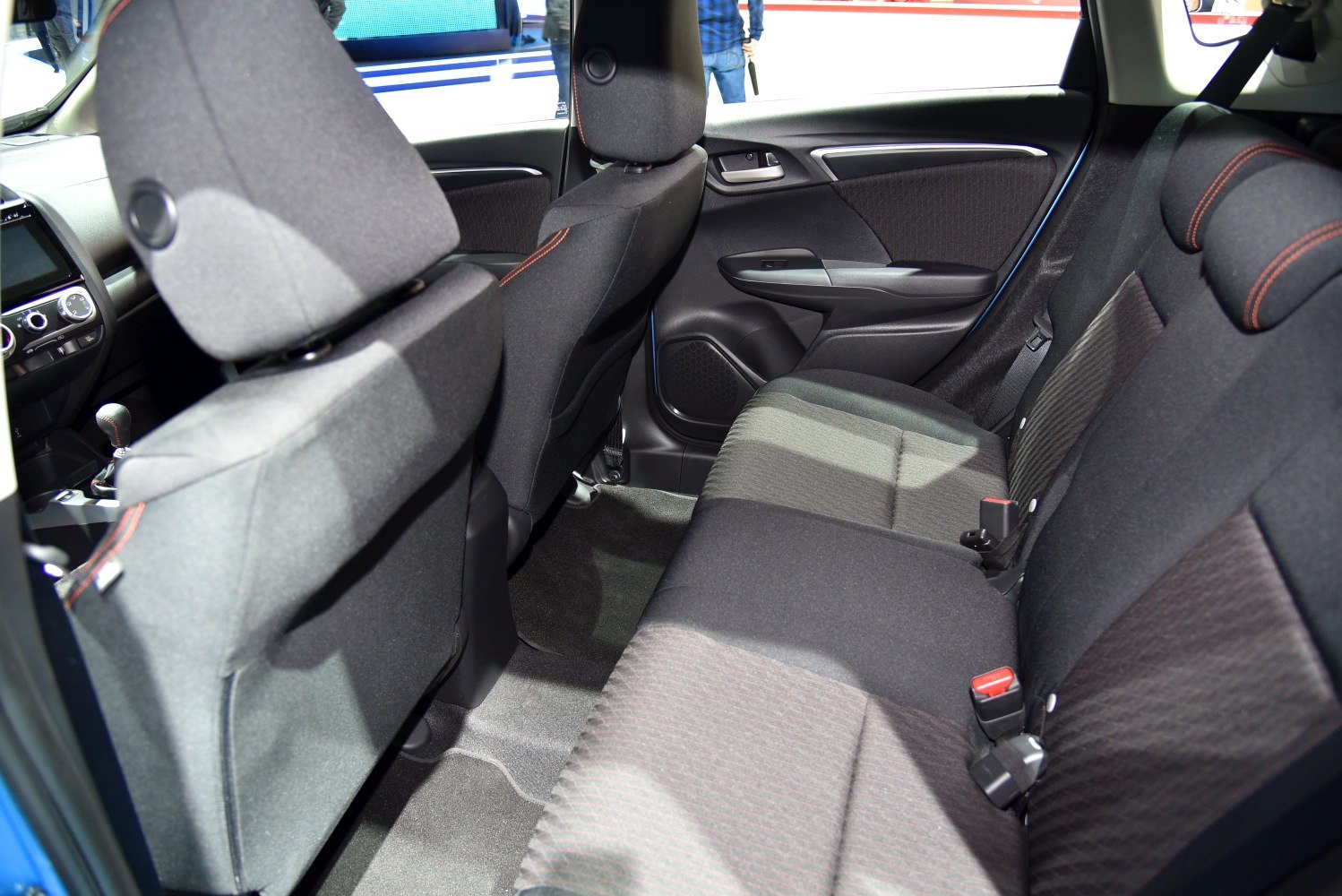 Rear seat fabric upholstery and door panel design