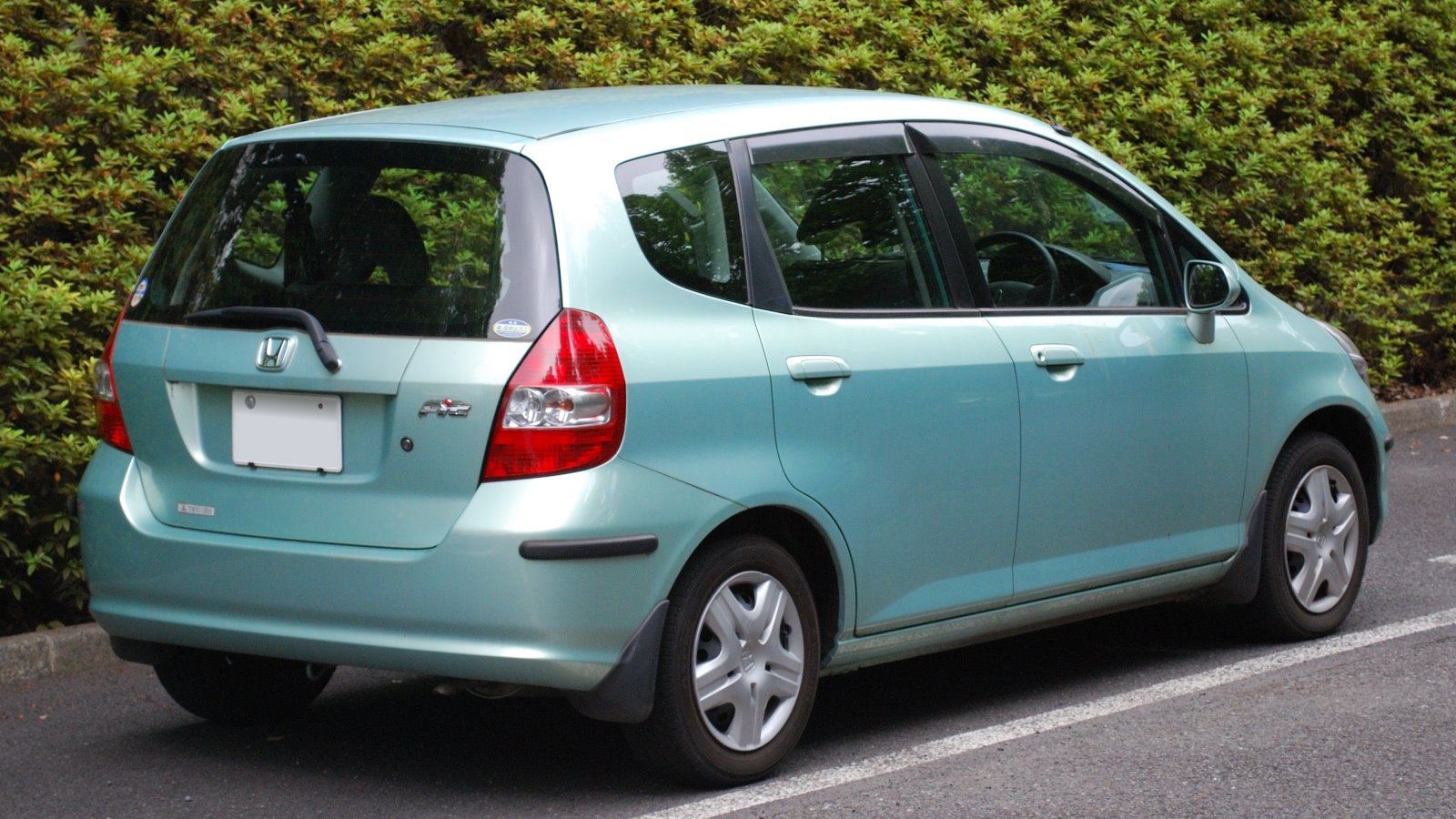 Rear and side view of a compact five-door hatchback