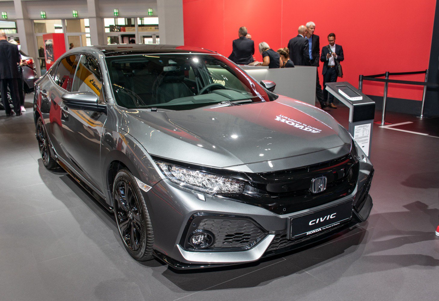 Sporty front view with LED headlights and black alloy wheels