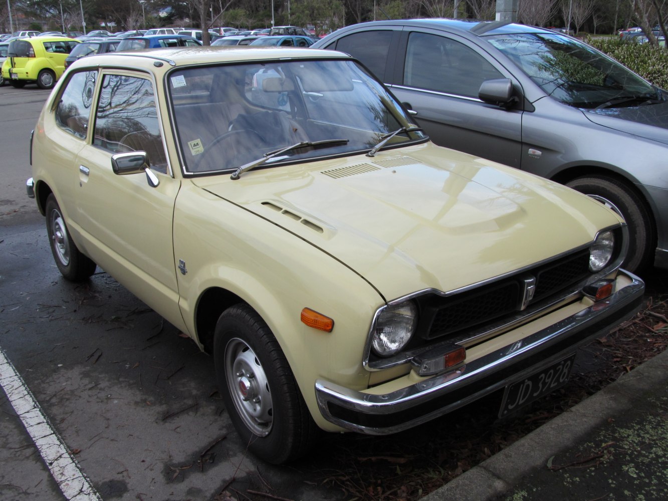 Classic 1970s small hatchback with round headlights and compact design