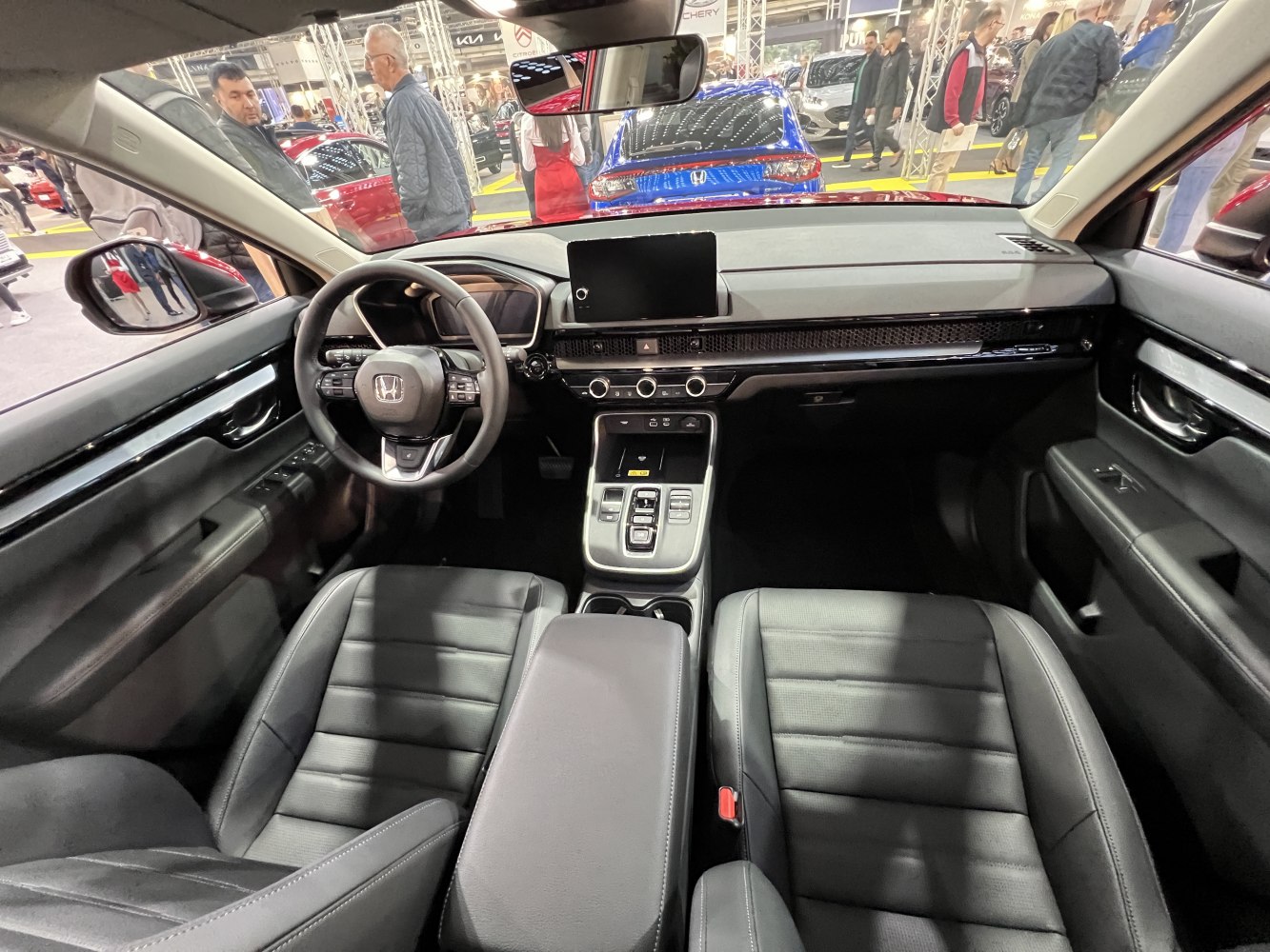 Digital dashboard and touchscreen infotainment system in modern car interior