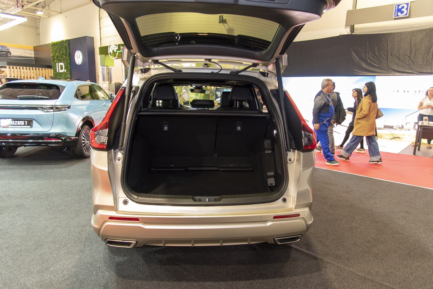 Open rear trunk with spacious cargo area