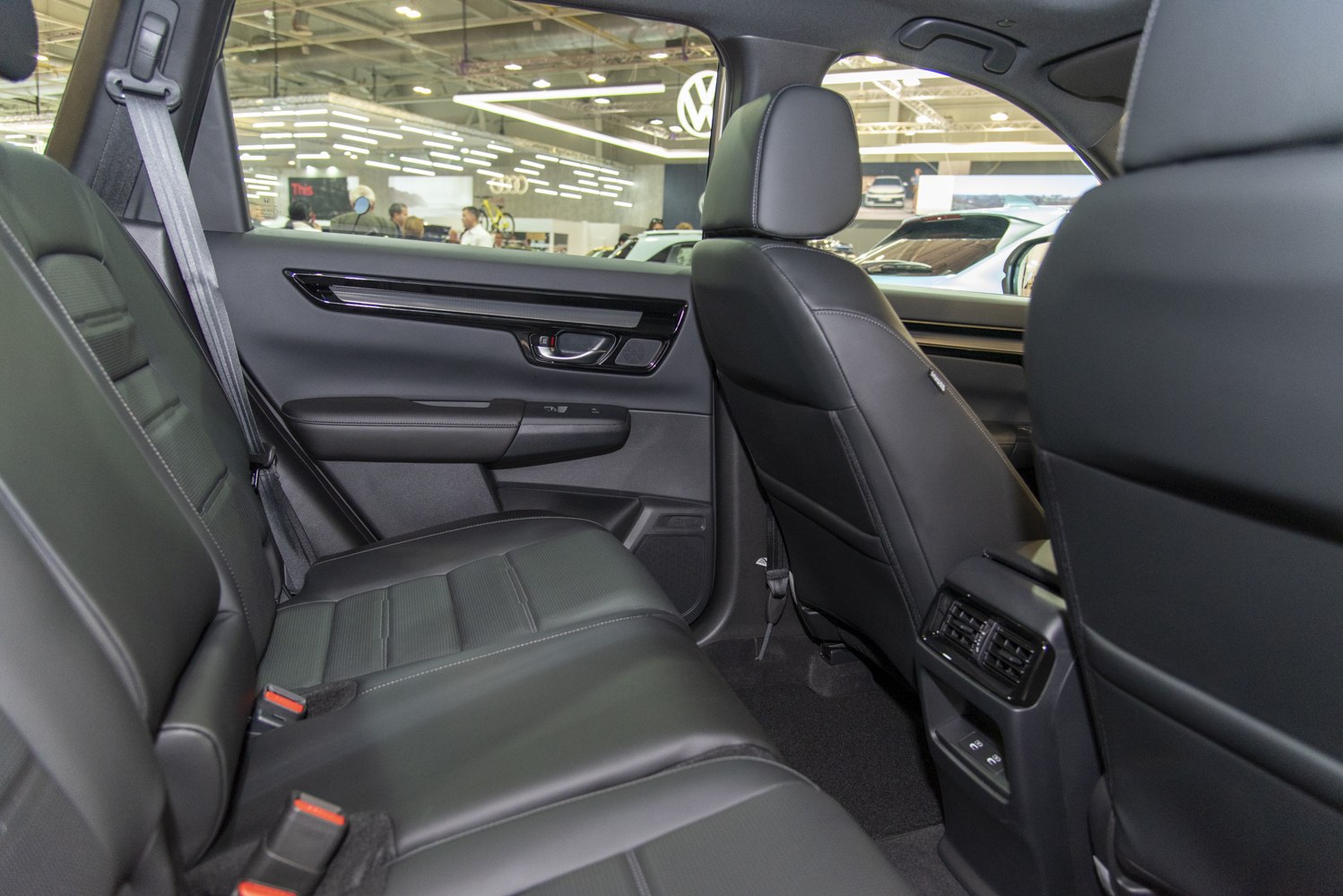 Rear seat area with leather upholstery and rear air vents