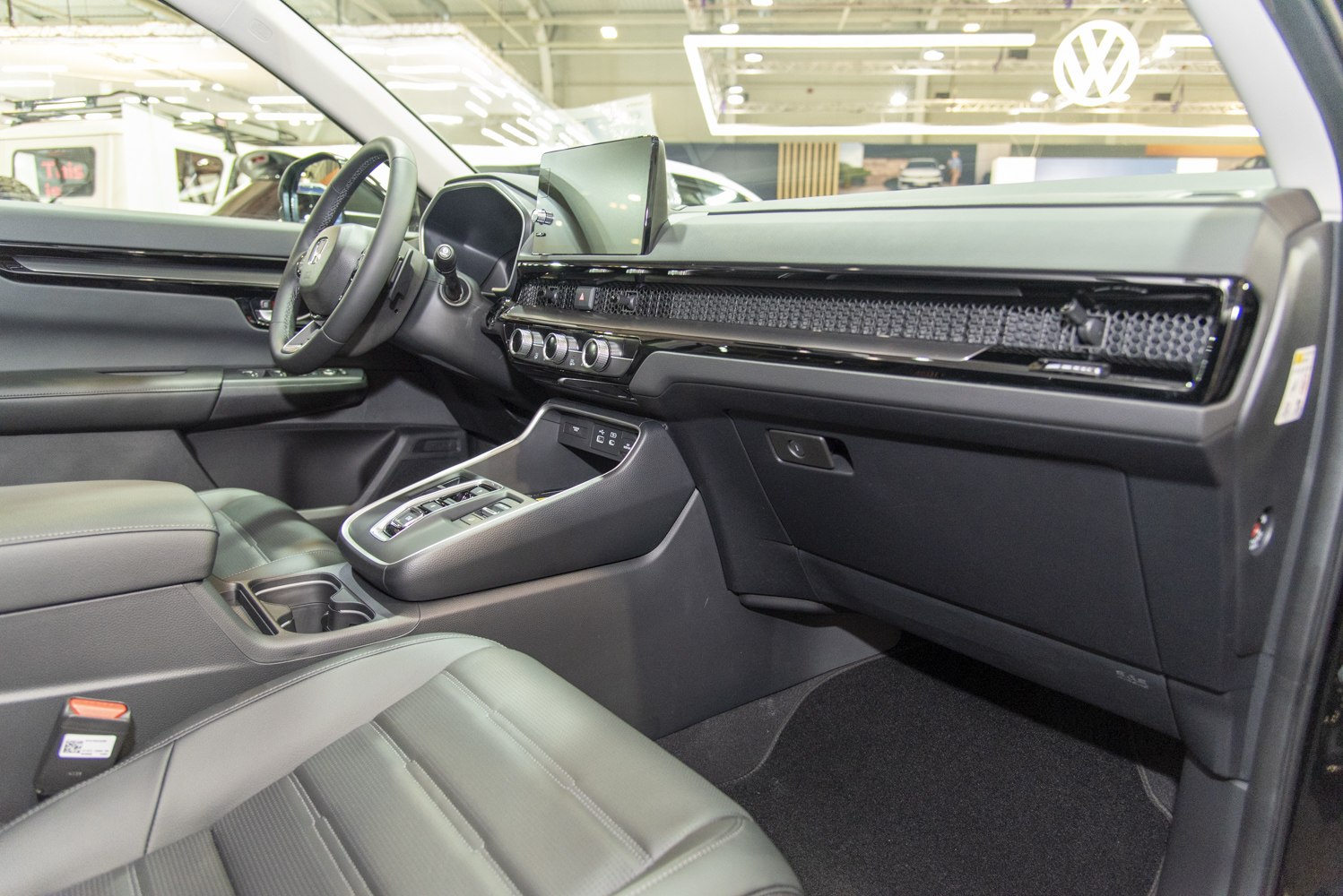 Modern dashboard with touchscreen and advanced climate controls