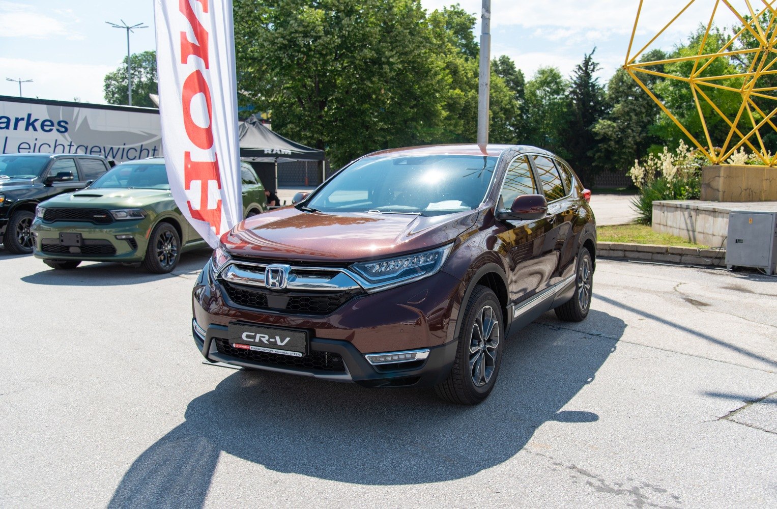 Front grille and LED headlights design of a modern SUV