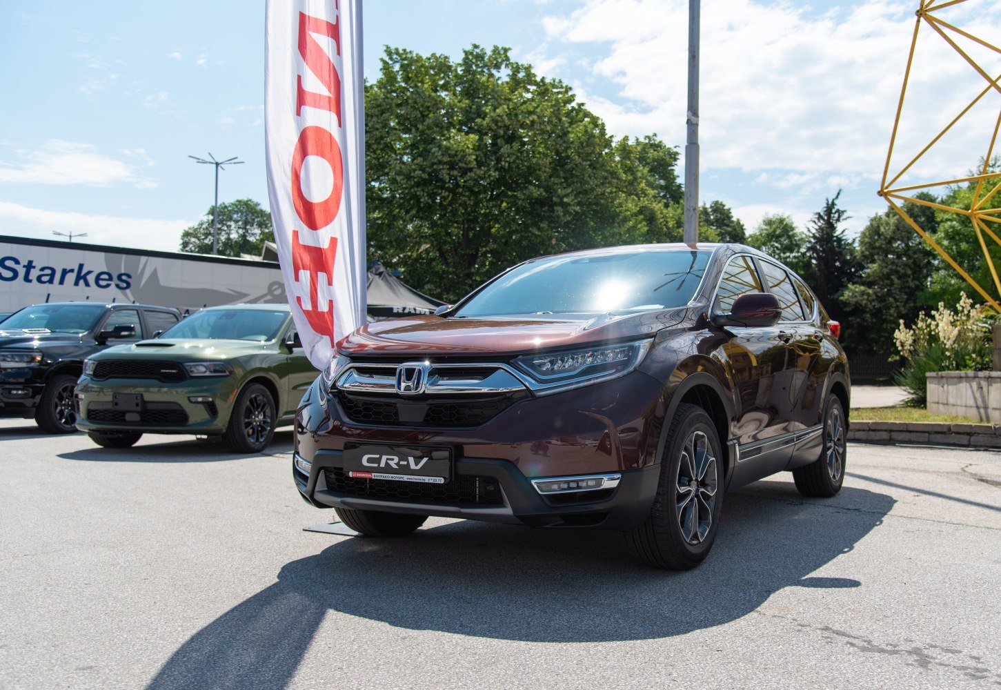 Front view with LED headlights and sleek grille of an SUV.