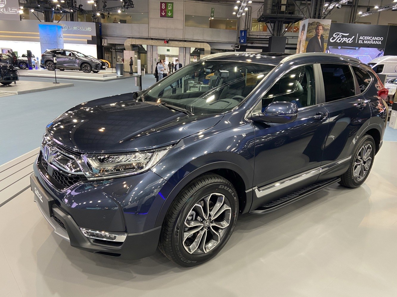 Front and side view of an SUV with LED headlights and alloy wheels