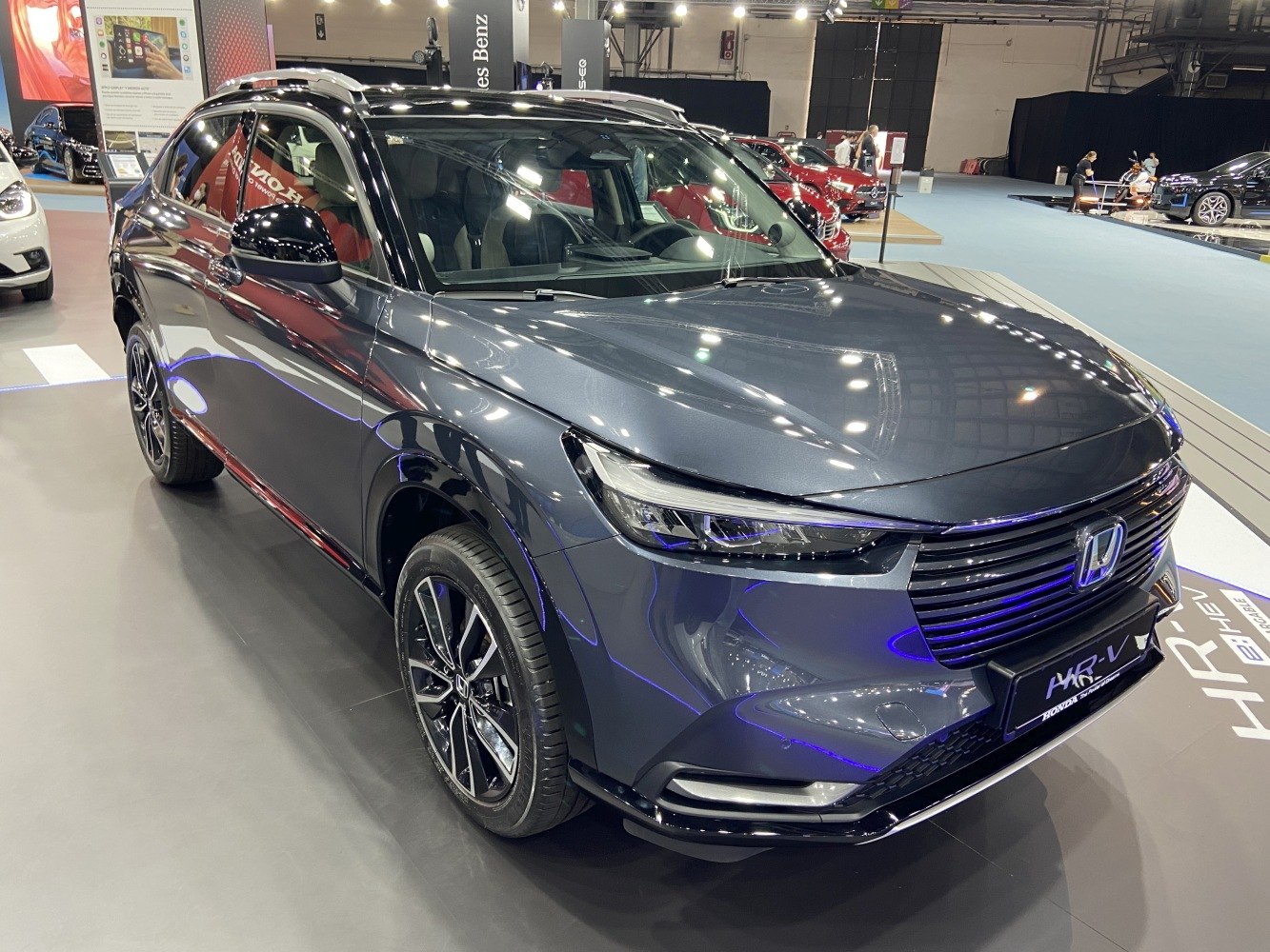 Modern LED headlights and horizontal grille at front of SUV