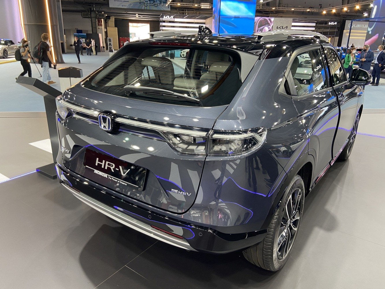 Rear view of a compact SUV with LED tail lights and sleek design
