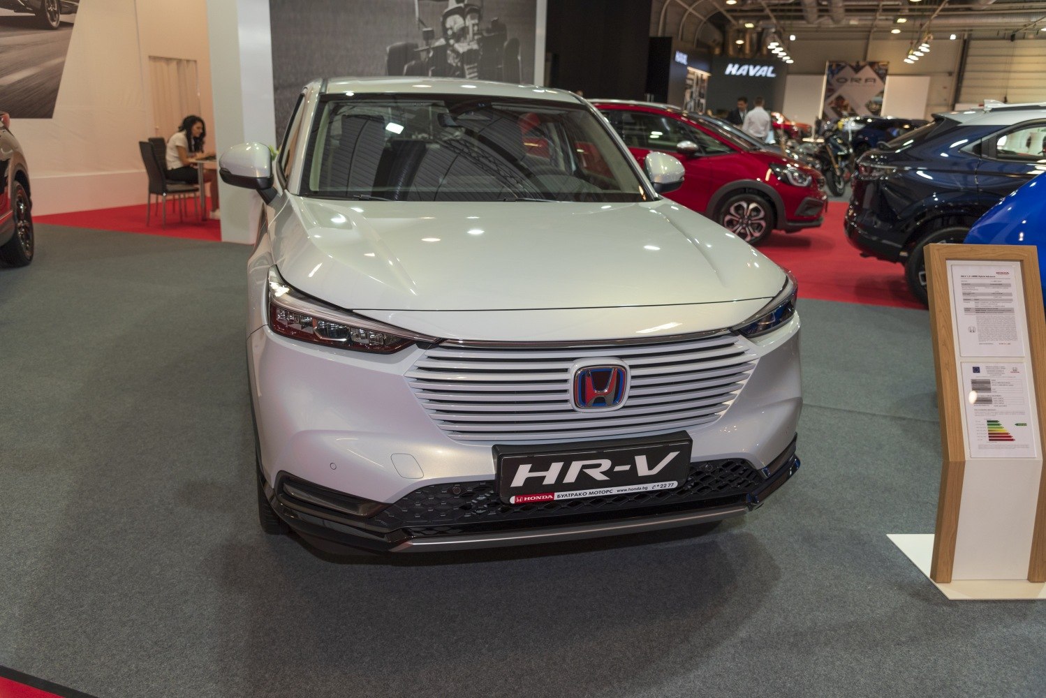 Front grille and LED headlights of a 2021 model SUV