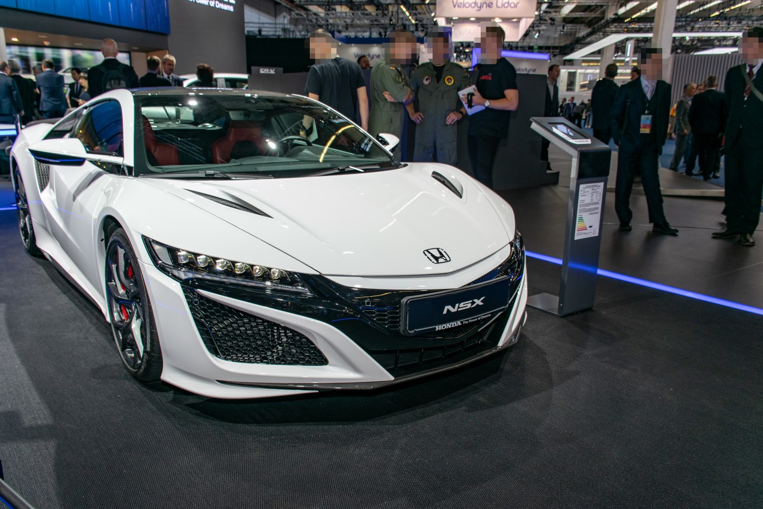 Front view with LED headlights and aggressive aero design