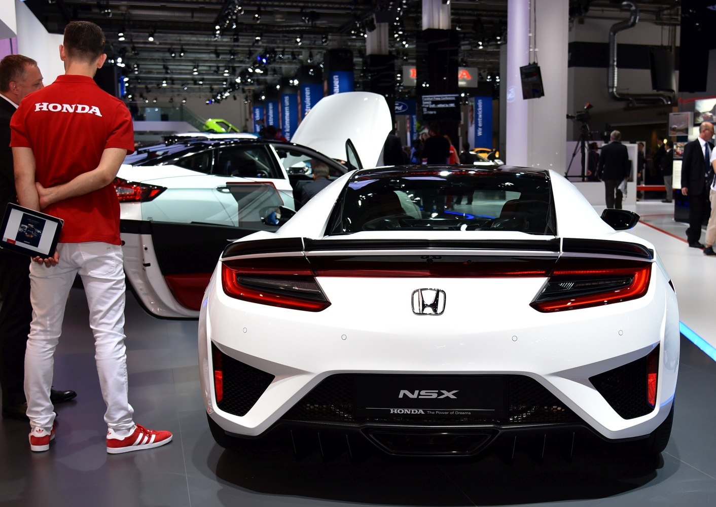 Rear view of a modern sports coupe with distinctive taillights and aerodynamic rear design