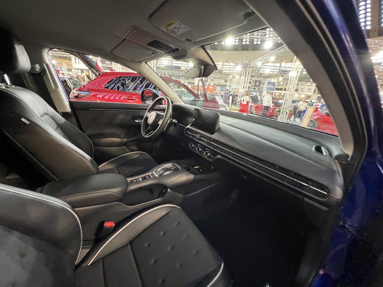 Front seats and dashboard with touchscreen display