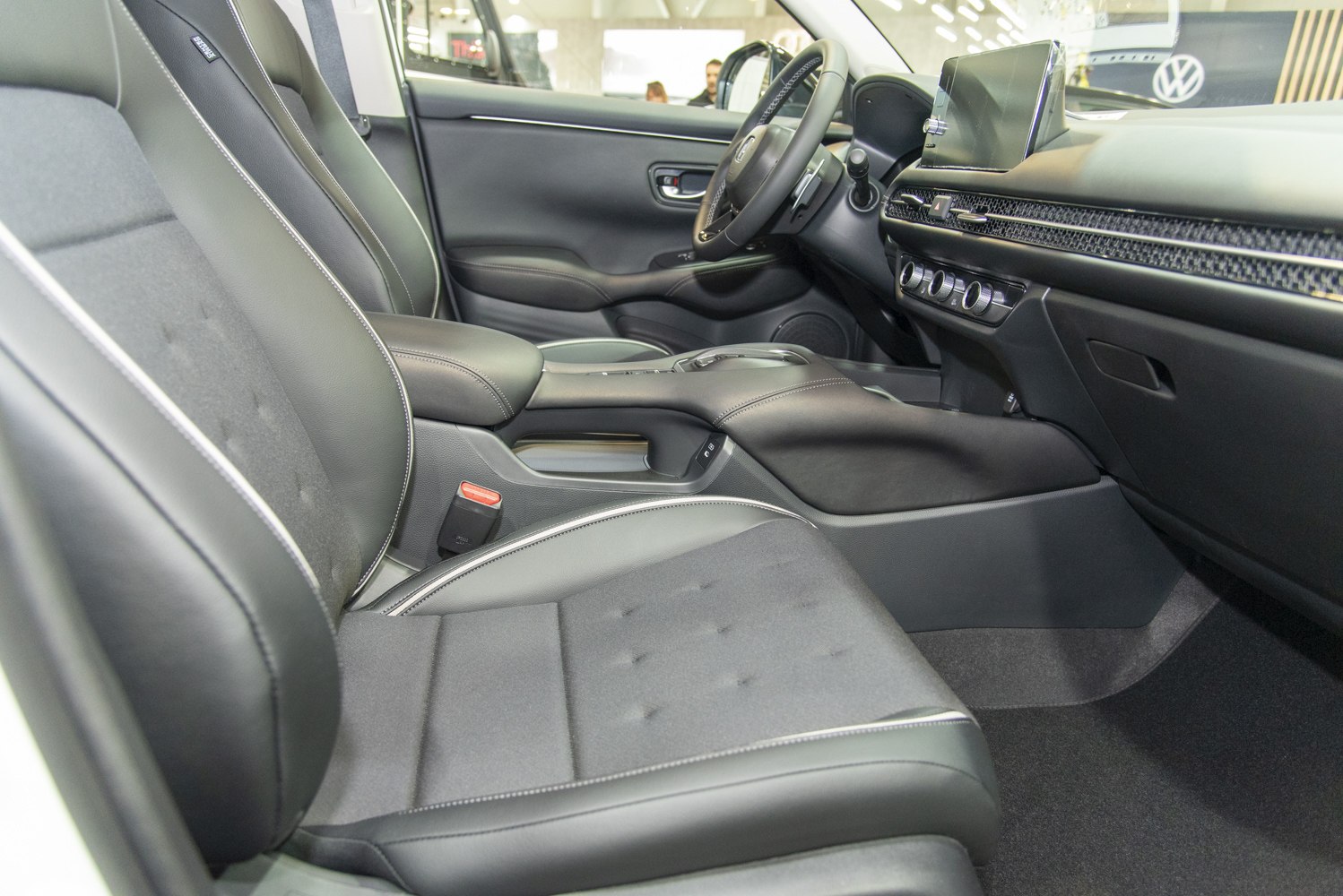 Modern dashboard and front seats with premium materials