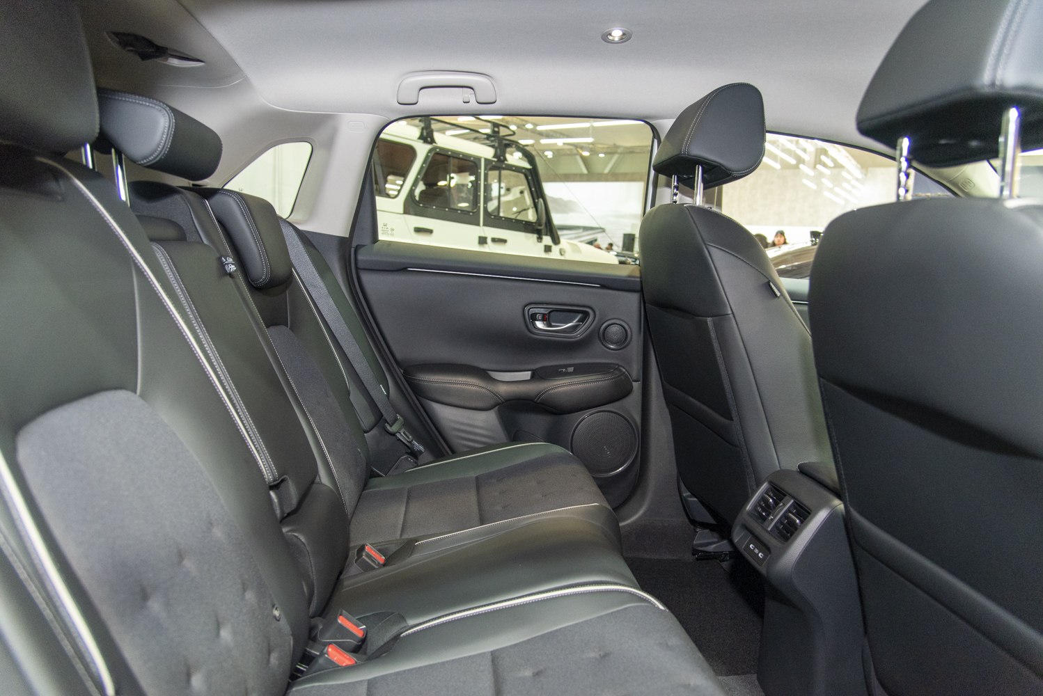 Black leather rear seats with ventilation and spacious legroom
