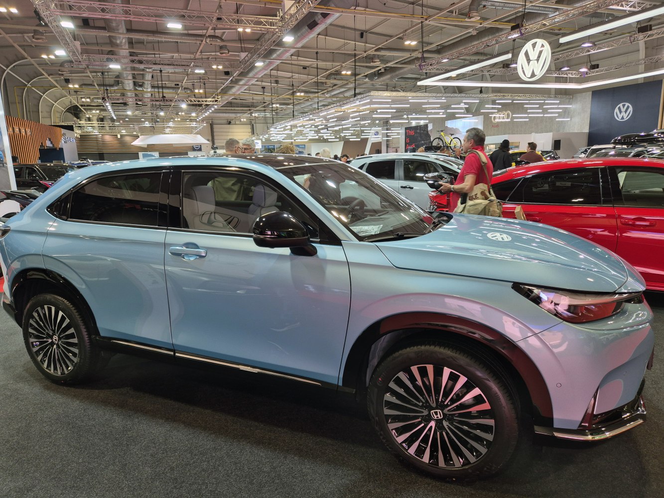 Side profile and front LED headlight of electric SUV