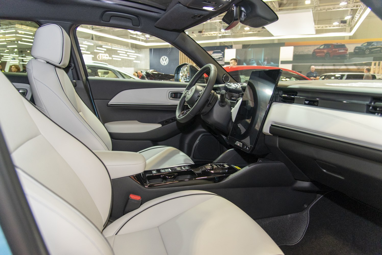 Modern dashboard with digital display and premium seating interior