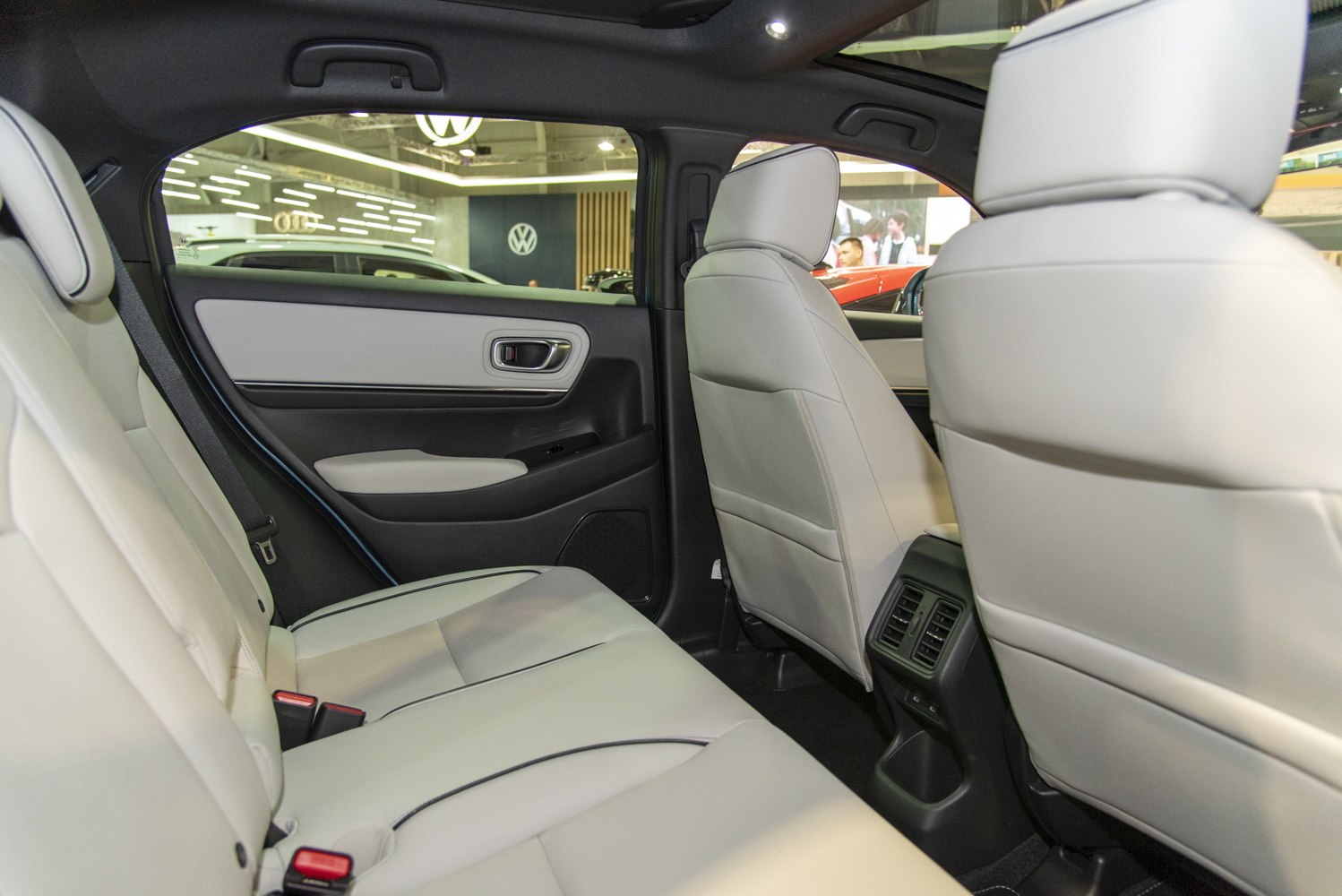 Rear seating with leather upholstery and rear air vents