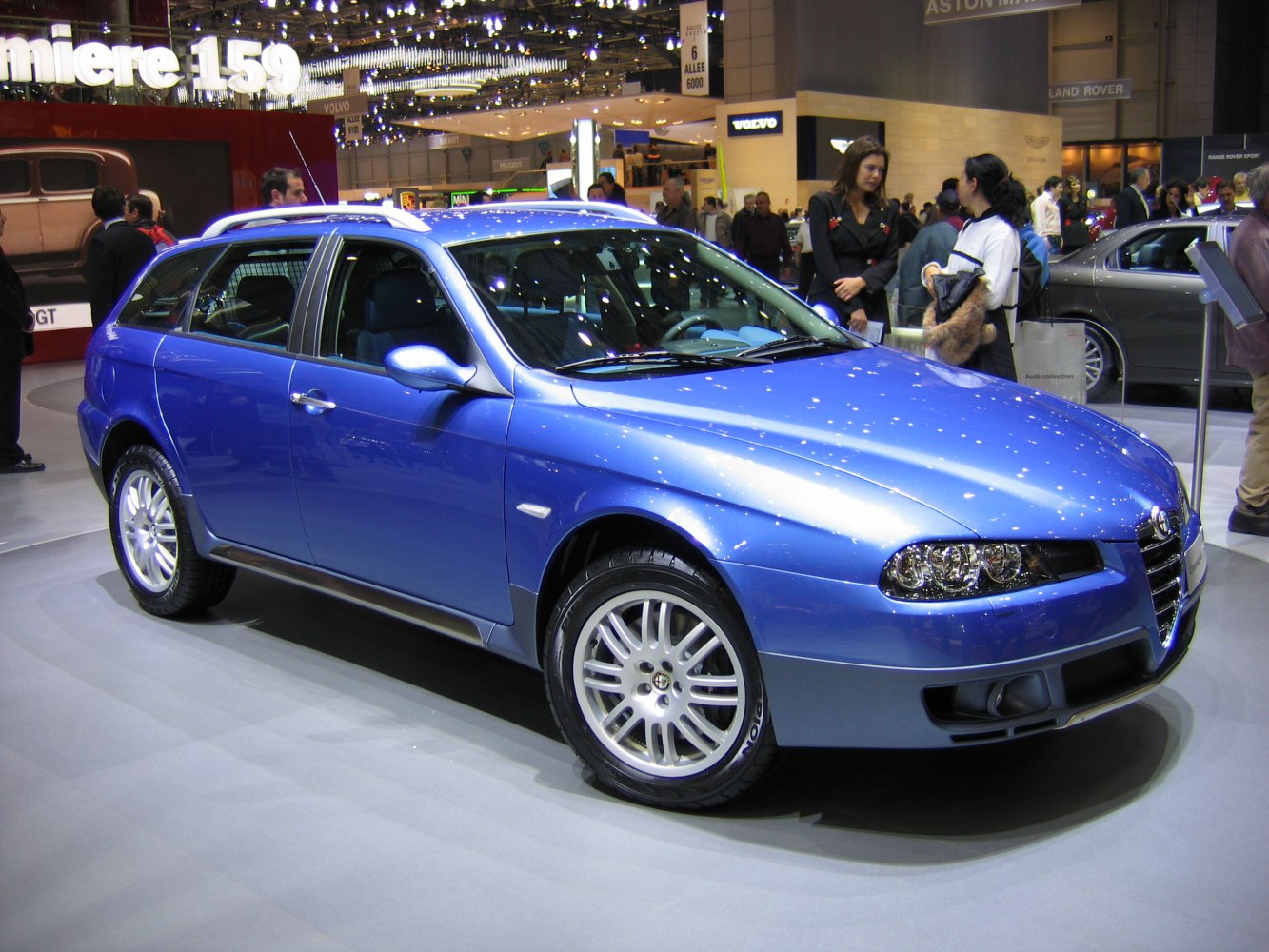 Blue station wagon with distinctive front grille and alloy wheels