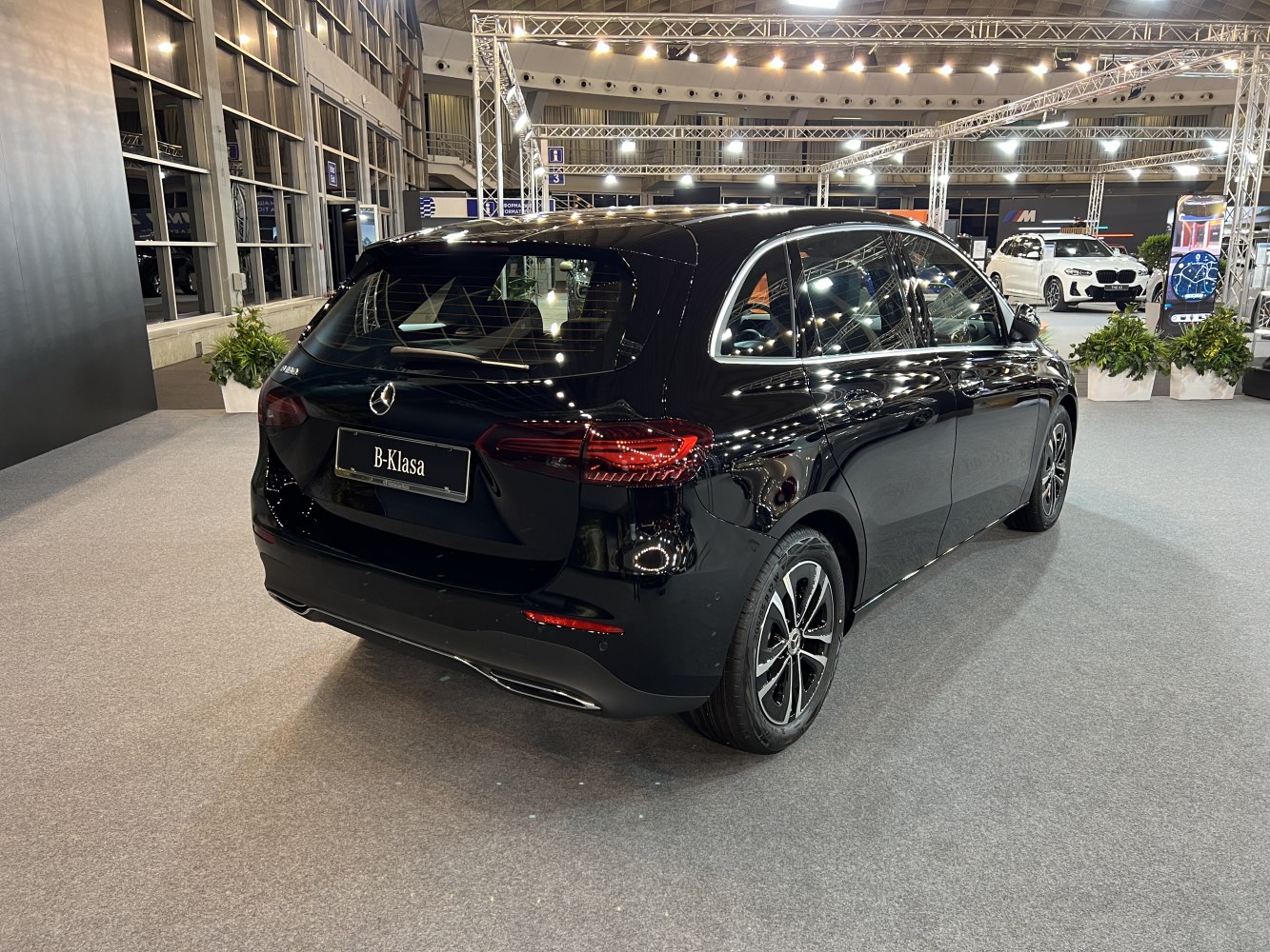 Black hatchback rear with LED tail lights and alloy wheels