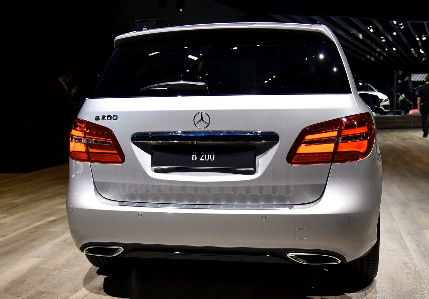 Rear view with LED taillights and dual exhaust outlets