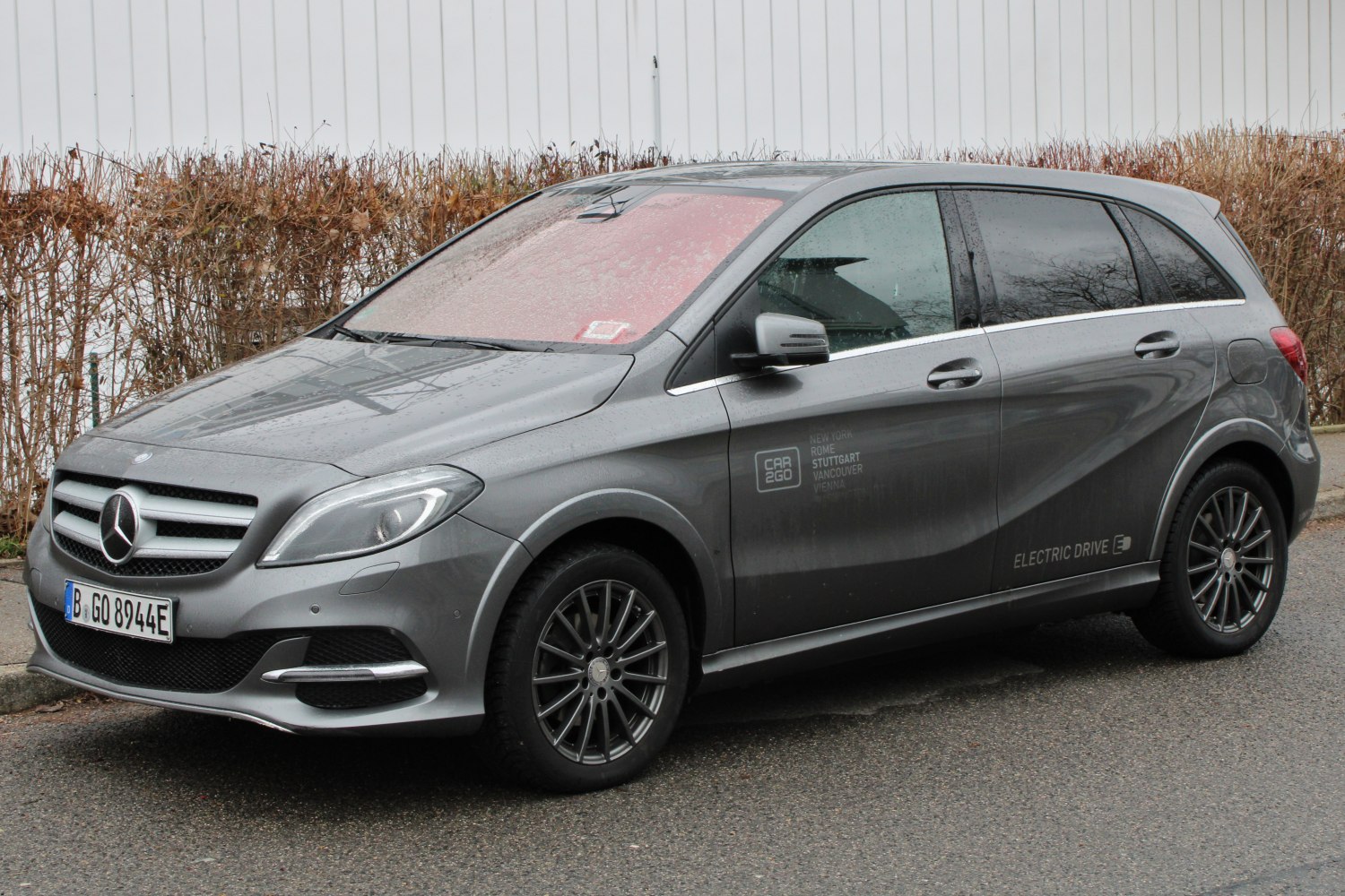 Electric hatchback with sleek body and alloy wheels