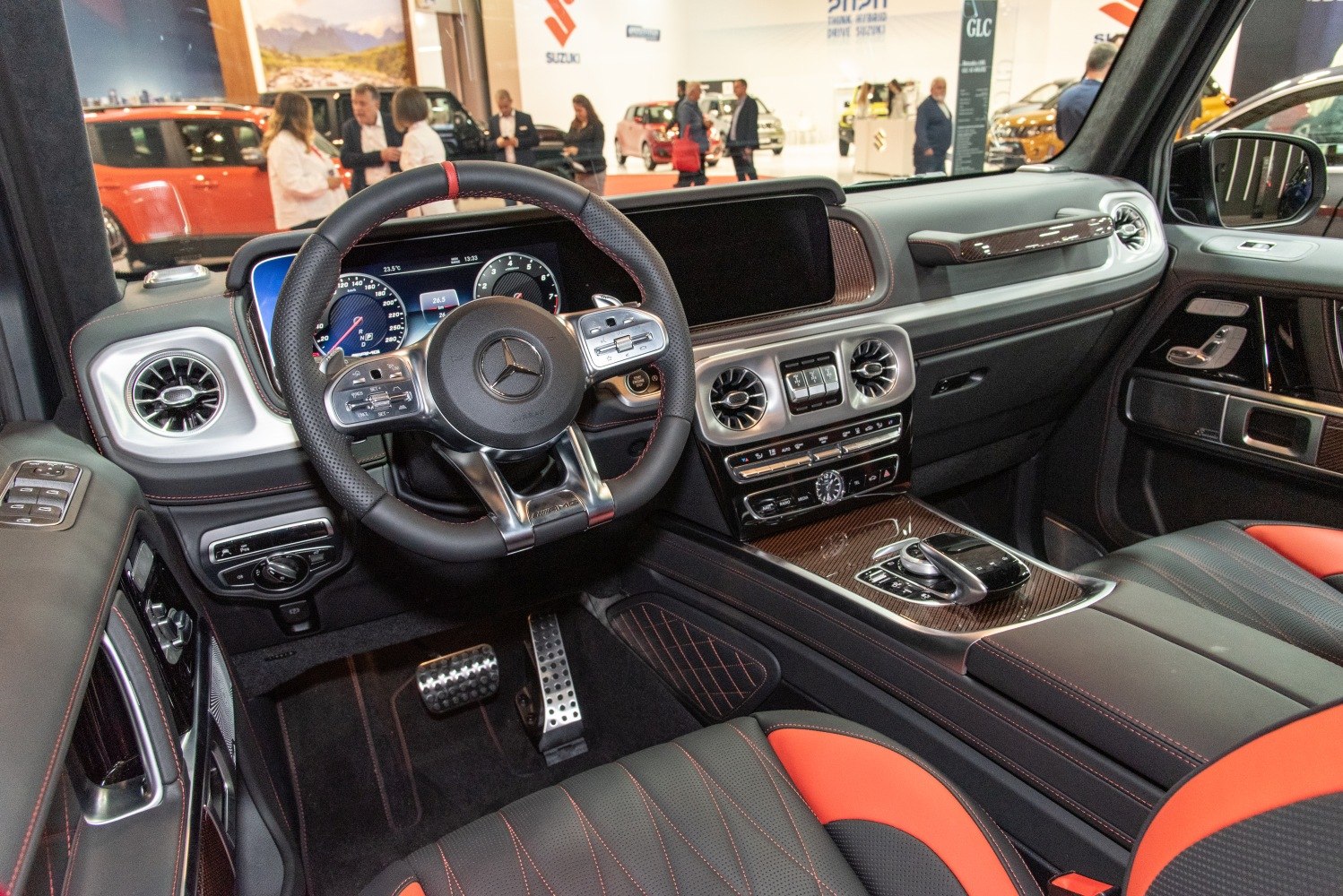 Luxury interior with digital instrument panel and premium leather seats
