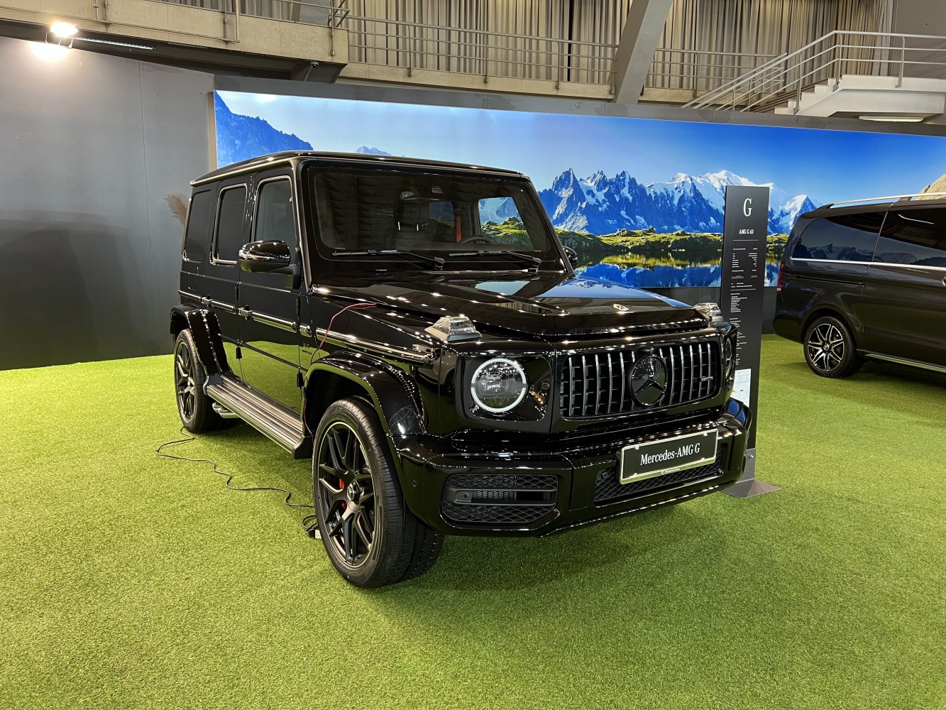 Boxy luxury SUV with AMG styling and black finish