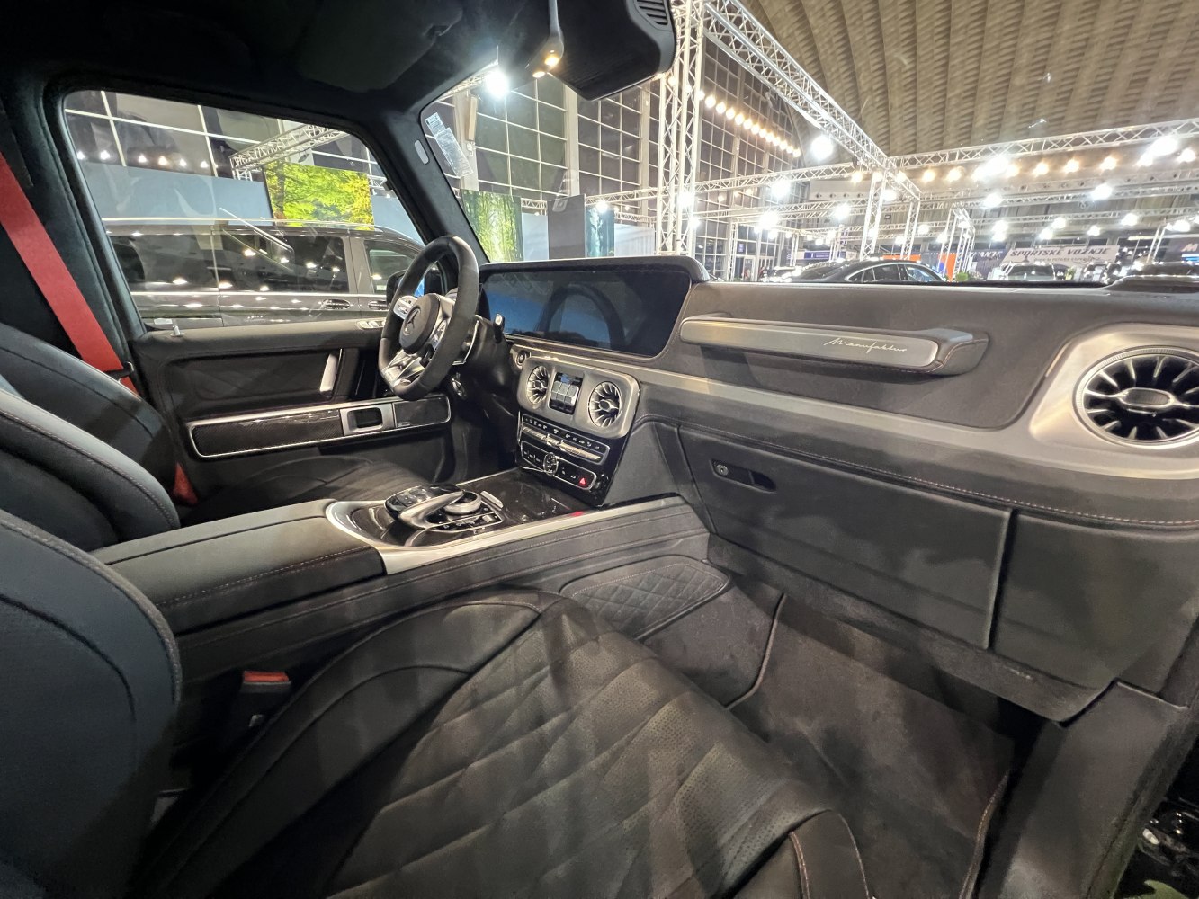 Premium black leather seats and advanced digital dashboard with modern ventilation