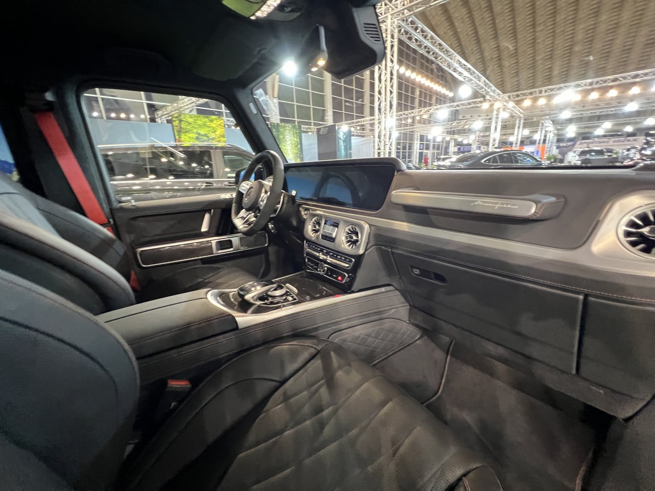 Premium leather seats and advanced dashboard design with ambient lighting.