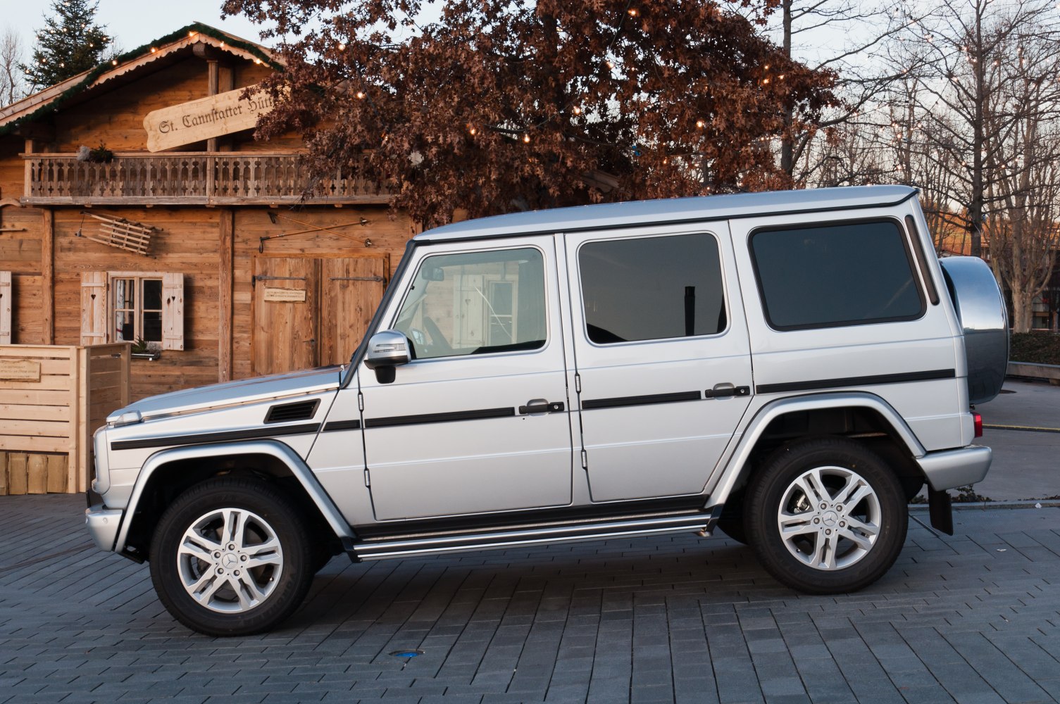 Side profile of a long-body SUV with tinted windows and alloy wheels