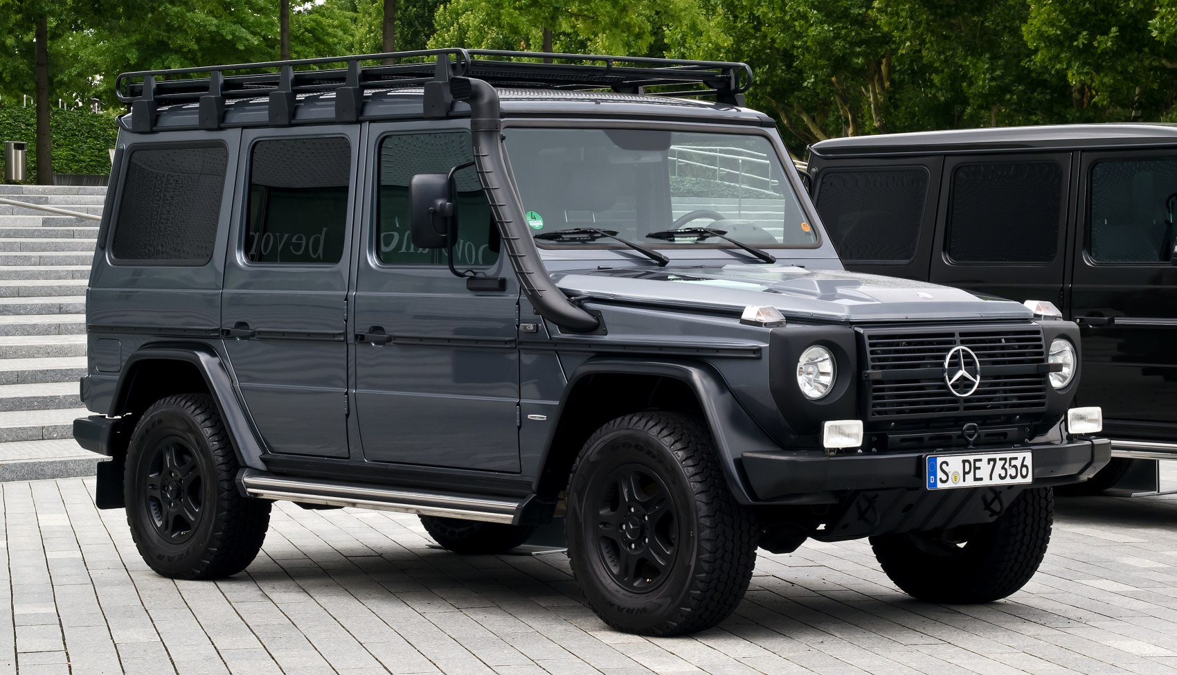 Off-road SUV featuring snorkel and roof rack