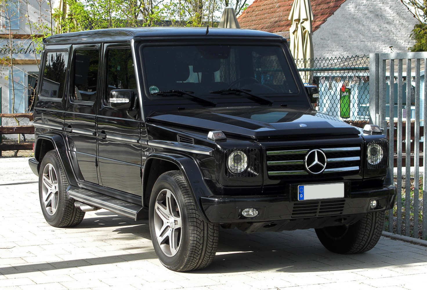 Boxy SUV front with grille and headlights