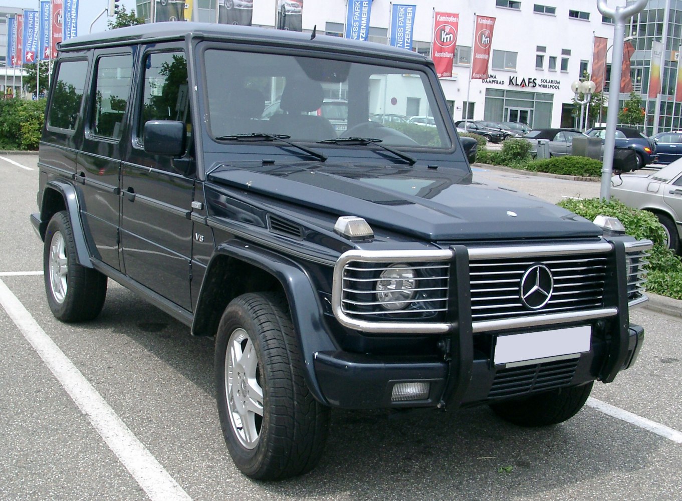 Front and side profile with bull bar and rectangular headlights