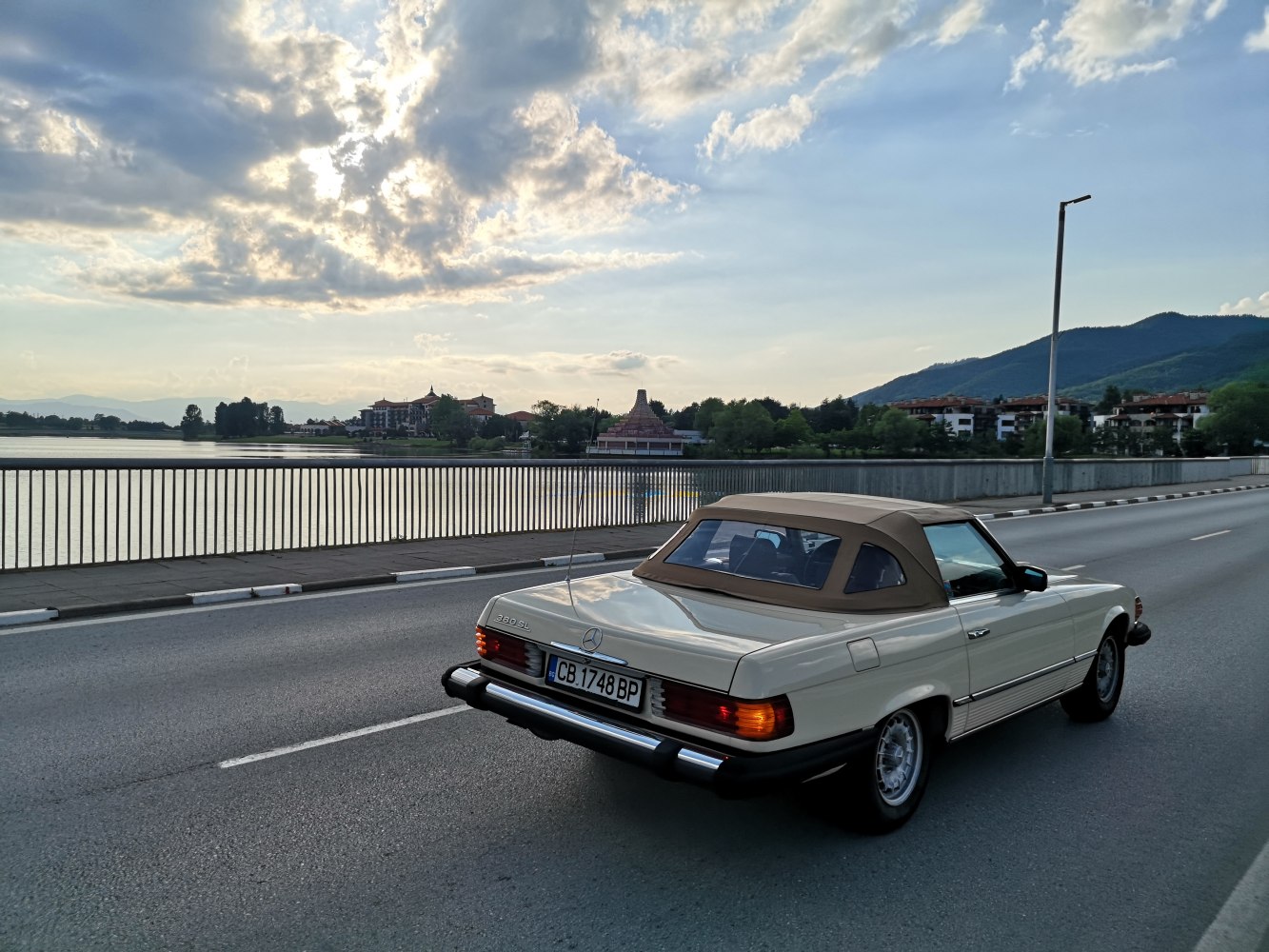 Classic convertible with soft top and chrome details