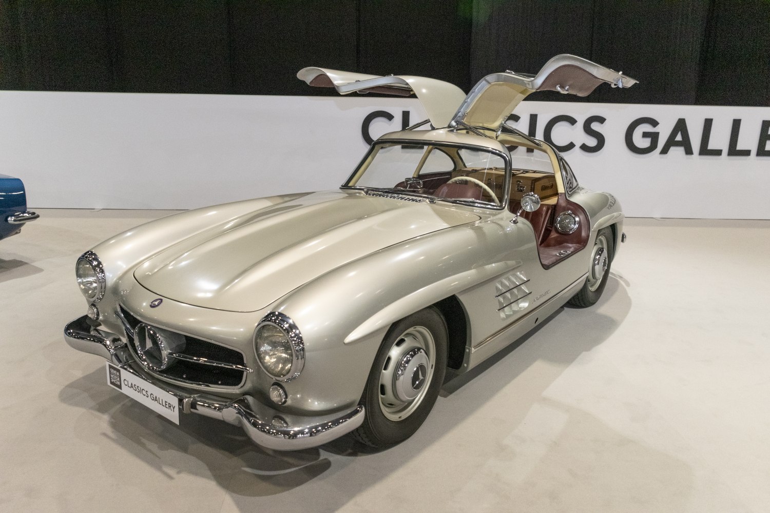 Classic coupe with iconic gullwing doors open