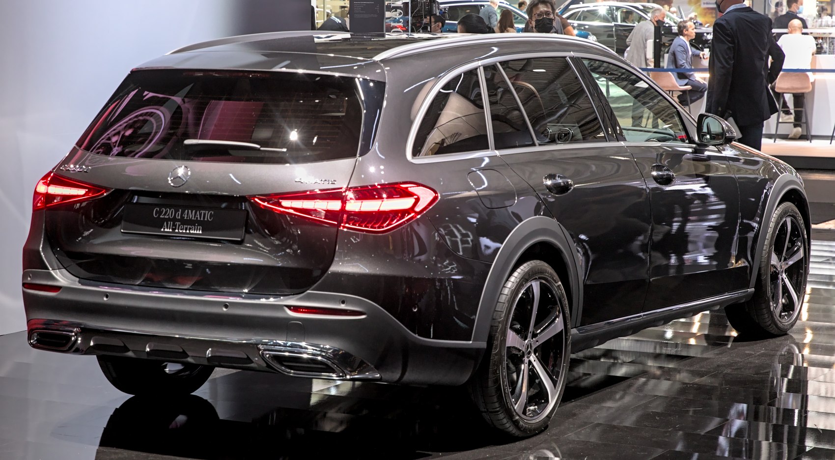 Rear view of all-terrain wagon with LED taillights and sporty wheels