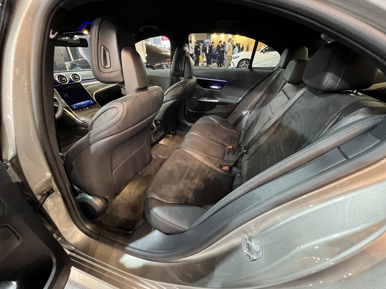 Luxury rear seat interior with premium black upholstery